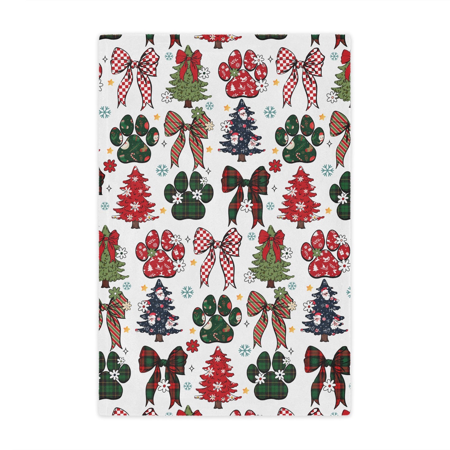 Christmas Paw Print Throw