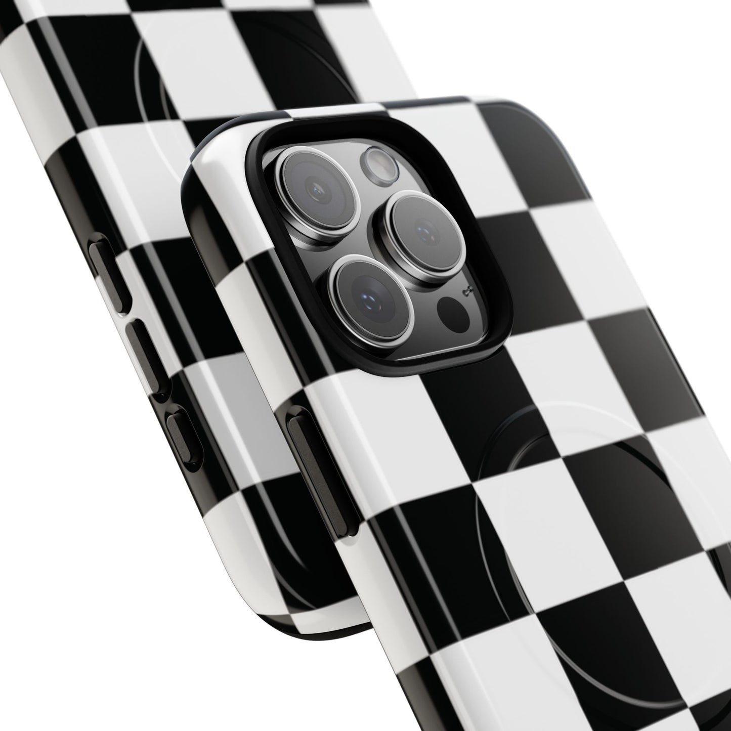 MagSafe Black and White Checkered Phone Case
