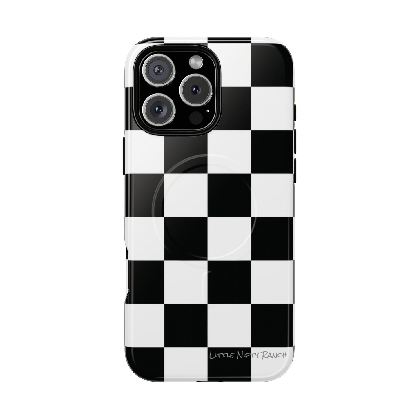 MagSafe Black and White Checkered Phone Case