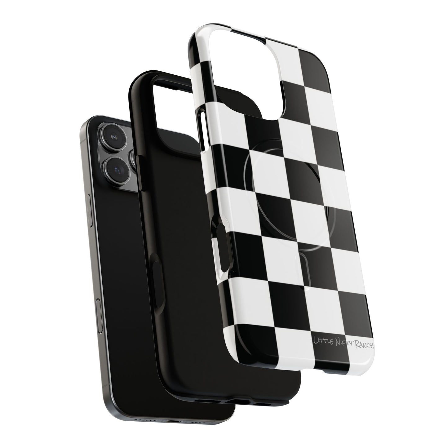 MagSafe Black and White Checkered Phone Case